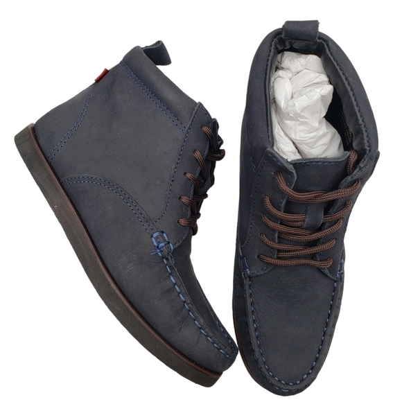 Marc JosephNIB Gramercy Navy Nubuck Leather Preppy High Top Booties Boy's 1